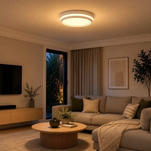 LUTEC Cepa Connect Smart LED Ceiling Light 45cm White – 40W 2100 Lumens, RGB & Tunable White, Bluetooth Mesh Dimmable