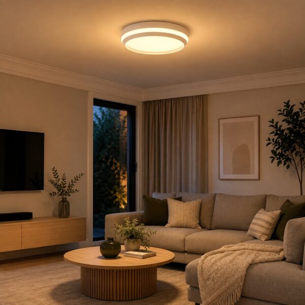 LCT-0824_7 LUTEC Cepa Connect Smart LED Ceiling Light 45cm White – 40W 2100 Lumens, RGB & Tunable White, Bluetooth Mesh Dimmable