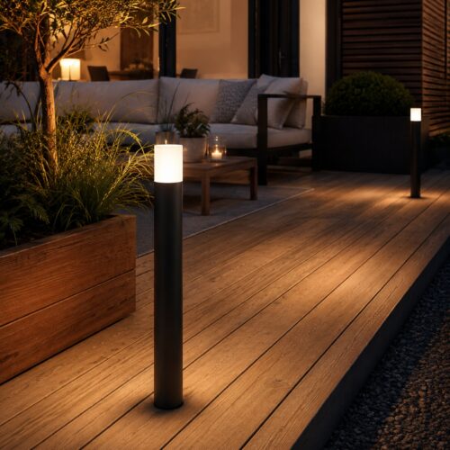 LUTEC Cyra LED Outdoor Bollard Light 65cm Black – 8W 500 Lumens, 3000K Warm White, IP54 Adjustable Garden Light 12 LUTEC Cyra LED Outdoor Bollard Light 65cm Black – 8W 500 Lumens, 3000K Warm White, IP54 Adjustable Garden Light