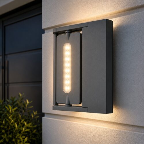 LUTEC LED Outdoor Wall Light 25W – IP65 Weatherproof Grey Adjustable Exterior Wall Lamp, 220–240V