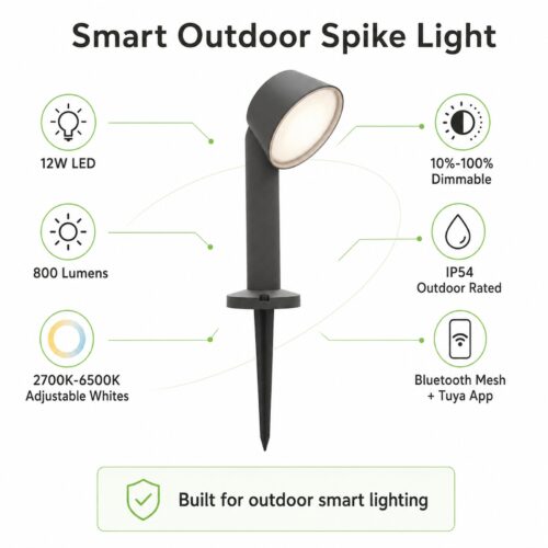 LUTEC Dakota Smart LED Garden Spike Light 12W Grey – 800 Lumens, 2700K–6500K Adjustable White, Bluetooth IP54 9 LUTEC Dakota Smart LED Garden Spike Light 12W Grey – 800 Lumens, 2700K–6500K Adjustable White, Bluetooth IP54