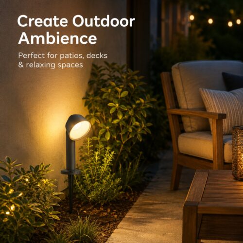 LUTEC Dakota Smart LED Garden Spike Light 12W Grey – 800 Lumens, 2700K–6500K Adjustable White, Bluetooth IP54 12 LUTEC Dakota Smart LED Garden Spike Light 12W Grey – 800 Lumens, 2700K–6500K Adjustable White, Bluetooth IP54