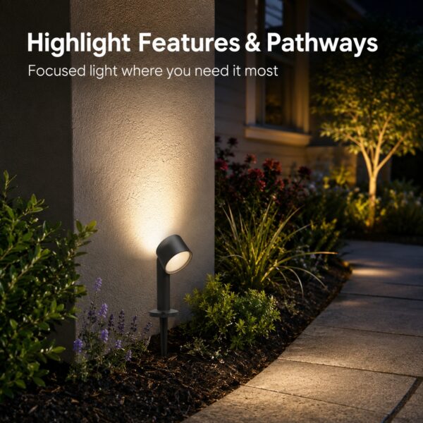 LUTEC Dakota Smart LED Garden Spike Light 12W Grey – 800 Lumens, 2700K–6500K Adjustable White, Bluetooth IP54 5 LUTEC Dakota Smart LED Garden Spike Light 12W Grey – 800 Lumens, 2700K–6500K Adjustable White, Bluetooth IP54