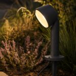 LUTEC Dakota Smart LED Garden Spike Light 12W Grey – 800 Lumens, 2700K–6500K Adjustable White, Bluetooth IP54