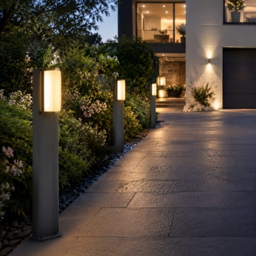 LUTEC Qubo WiZ Smart LED Outdoor Bollard Light 75cm Grey – 16W 1000 Lumens, RGB & Tunable White, WiFi & Bluetooth 10 LUTEC Qubo WiZ Smart LED Outdoor Bollard Light 75cm Grey – 16W 1000 Lumens, RGB & Tunable White, WiFi & Bluetooth