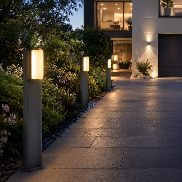 LUTEC Qubo WiZ Smart LED Outdoor Bollard Light 75cm Grey – 16W 1000 Lumens, RGB & Tunable White, WiFi & Bluetooth 3 LUTEC Qubo WiZ Smart LED Outdoor Bollard Light 75cm Grey – 16W 1000 Lumens, RGB & Tunable White, WiFi & Bluetooth