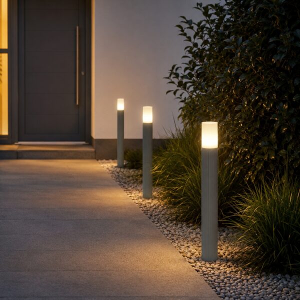 LUTEC Cyra LED Outdoor Bollard Light 65cm Grey – 8.2W 500 Lumens, 3000K Warm White, IP54, 350 Degree Rotatable 4 LUTEC Cyra LED Outdoor Bollard Light 65cm Grey – 8.2W 500 Lumens, 3000K Warm White, IP54, 350 Degree Rotatable