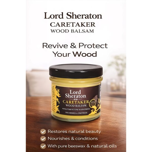 Lord Sheraton Caretaker Wood Balsam 125ml (Clear) – Natural Beeswax Furniture Polish, Cleans, Nourishes & Protects Wood 1 LRS 3891 2