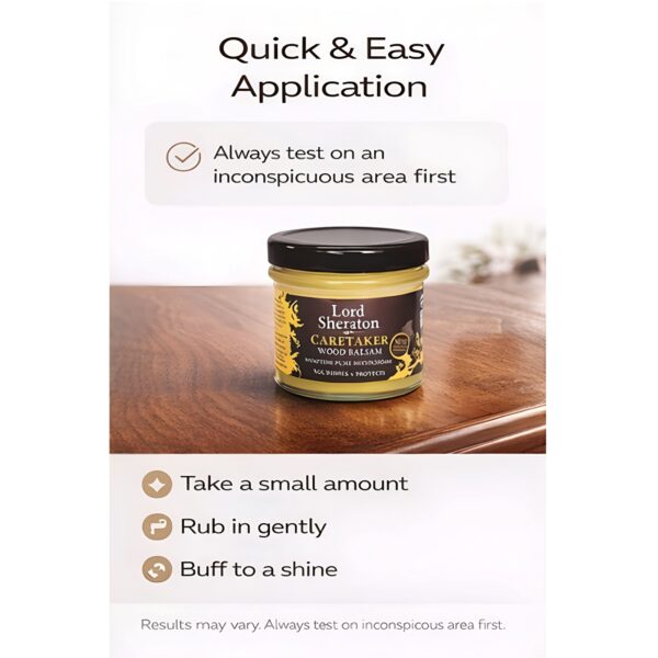 Lord Sheraton Caretaker Wood Balsam 125ml (Clear) – Natural Beeswax Furniture Polish, Cleans, Nourishes & Protects Wood 3 LRS 3891 4