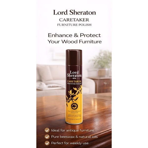 Lord Sheraton Caretaker Furniture Polish 300ml – Wood Cleaner & Polish, Restores Shine, Protects Furniture, Cabinets & Wood Surfaces 1 LRS 4480 2
