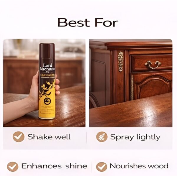 Lord Sheraton Caretaker Furniture Polish 300ml – Wood Cleaner & Polish, Restores Shine, Protects Furniture, Cabinets & Wood Surfaces 4 LRS 4480 5