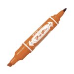 Zebra Hi-McKee Permanent Marker (Brown) – Double Ended, 6mm Chisel & 2mm Bullet Tips for Multi-Surface Marking