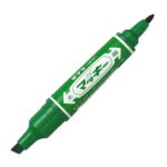 Zebra Hi-McKee Permanent Marker (Green) – Dual-End Bold & Medium Tips, Oil-Based Ink for Labelling & Industrial Marking