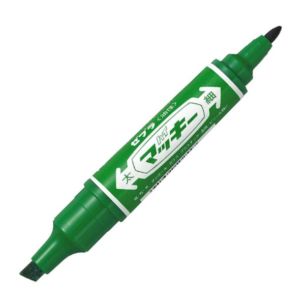 MCK-BL-GRN Zebra Hi-McKee Permanent Marker (Green) – Dual-End Bold & Medium Tips, Oil-Based Ink for Labelling & Industrial Marking