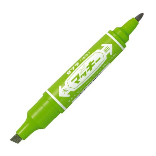 Zebra Hi-McKee Permanent Marker (Light Green) – Double Ended, 6mm Chisel & 2mm Bullet Tips for Multi-Surface Marking