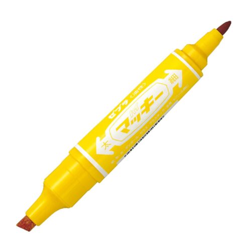 Zebra Hi-McKee Permanent Marker (Yellow) – Double Ended, 6mm Chisel & 2mm Bullet Tips for Multi-Surface Marking