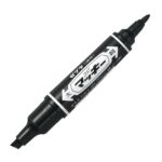 Zebra Hi-McKee Permanent Marker (Black) – Double Ended, 6mm Chisel & 2mm Bullet Tips for Multi-Surface Marking