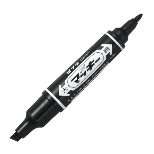 Zebra Hi-McKee Permanent Marker (Black) – Double Ended, 6mm Chisel & 2mm Bullet Tips for Multi-Surface Marking