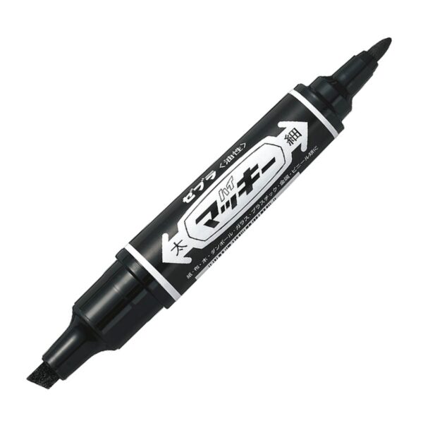 MO_150_MC_BK Zebra Hi-McKee Permanent Marker (Black) – Double Ended, 6mm Chisel & 2mm Bullet Tips for Multi-Surface Marking