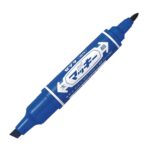 Zebra Hi-McKee Permanent Marker (Blue) – Double Ended, 6mm Chisel & 2mm Bullet Tips for Multi-Surface Marking