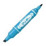 Zebra Hi-McKee Permanent Marker (Light Blue) – Double Ended, 6mm Chisel & 2mm Bullet Tips for Multi-Surface Marking