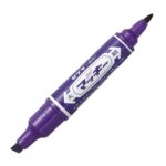 Zebra Hi-McKee Permanent Marker (Violet) – Double Ended, 6mm Chisel & 2mm Bullet Tips for Multi-Surface Marking