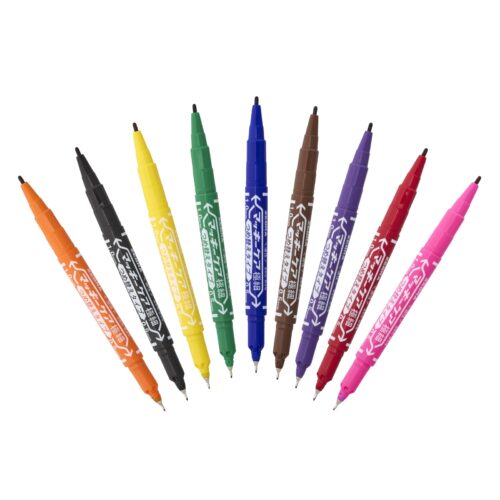 Zebra McKee Care Refillable Permanent Markers (8 Colour Set) – Dual Tip 0.5mm & 1.0mm to 1.3mm, Fine & Extra-Fine Precision Marking