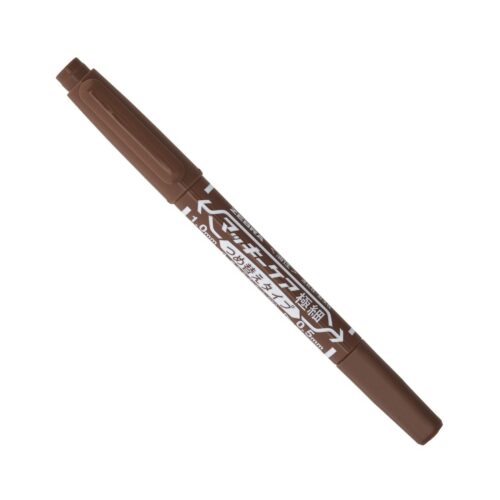 Zebra McKee Care Refillable Permanent Marker (Brown) – Dual Tip 0.5mm & 1.0 to 1.3mm, Fine & Extra-Fine Precision Marking