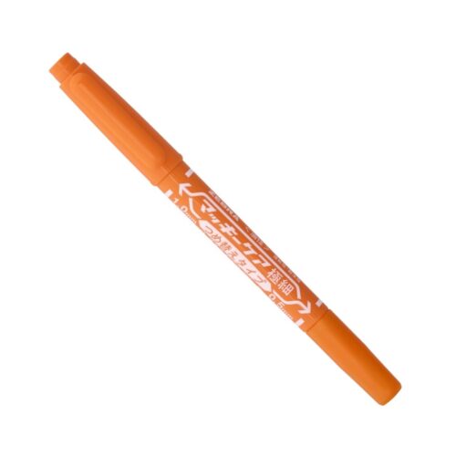 Zebra McKee Care Refillable Permanent Marker (Orange) – Dual Tip 0.5mm & 1.0 to 1.3mm, Fine & Extra-Fine Precision Marking
