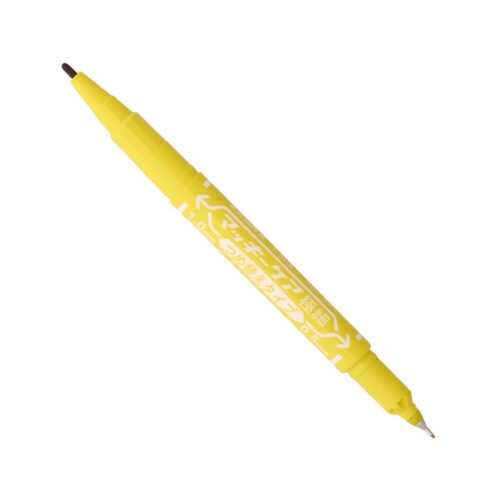 Zebra McKee Care Refillable Permanent Marker (Yellow) – Dual Tip 0.5mm & 1.0 to 1.3mm, Fine & Extra-Fine Precision Marking
