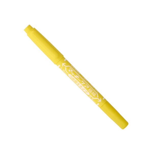 Zebra McKee Care Refillable Permanent Marker (Yellow) – Dual Tip 0.5mm & 1.0 to 1.3mm, Fine & Extra-Fine Precision Marking