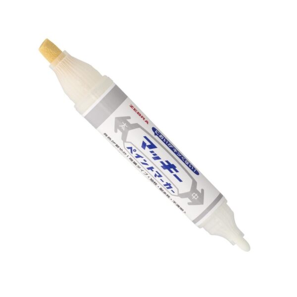 Mckee-Paint-Bold-Twin-white Zebra McKee Paint Marker (White) 2mm & 8mm – Bold Dual Tip, Permanent Paint Ink for Signs, Posters, Art & Crafts