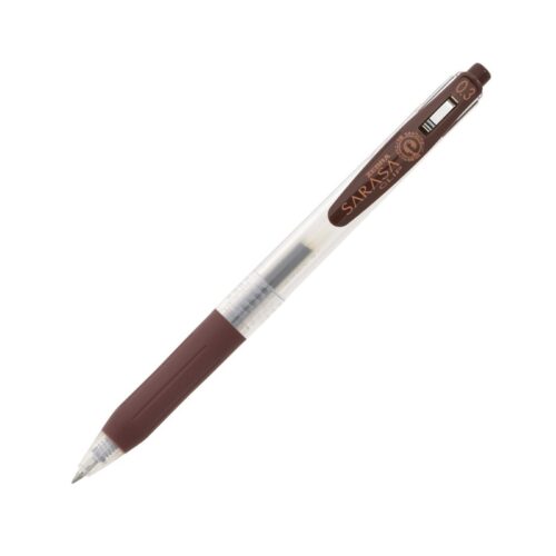 Zebra Sarasa Clip Gel Rollerball Pen 0.3mm (Brown) – Retractable, Rubber Grip, Smooth Gel Ink for Writing & Creative Work