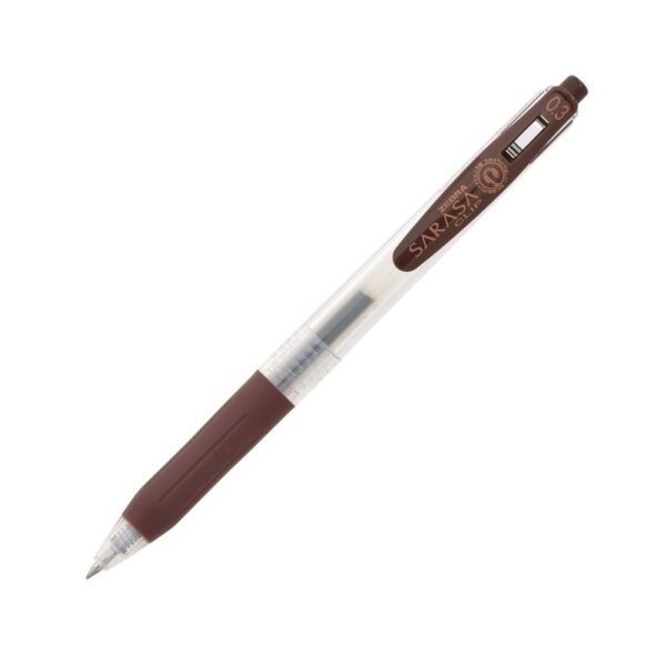Zebra Sarasa Clip Gel Rollerball Pen 0.3mm (Brown) – Retractable, Rubber Grip, Smooth Gel Ink for Writing & Creative Work