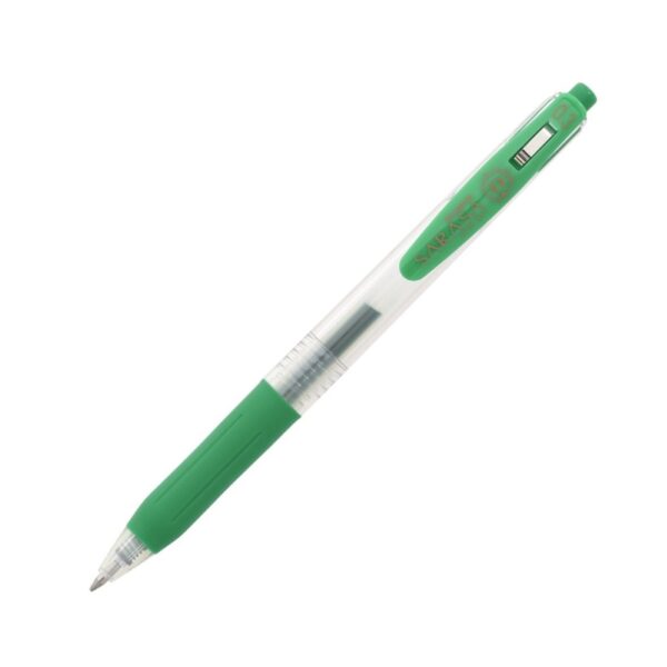 SARASA Clip-0.3-Green-Ink Zebra Sarasa Clip Gel Rollerball Pen 0.3mm (Green) – Retractable, Rubber Grip, Smooth Gel Ink for Writing & Creative Work