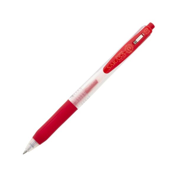 SARASA Clip-0.3-Red-Ink Zebra Sarasa Clip Gel Rollerball Pen 0.3mm (Red) – Retractable, Rubber Grip, Smooth Gel Ink for Writing & Creative Work