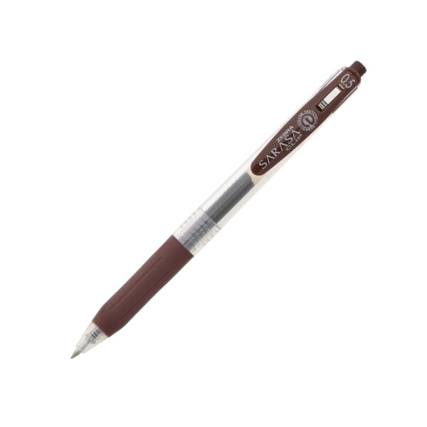 SARASA-Clip-0.5-Brown-Ink Zebra Sarasa Clip Gel Rollerball Pen 0.5mm (Brown) – Retractable Rollerball, Smooth Gel Ink, Rubber Grip for Office & School Writing