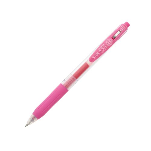 Zebra Sarasa Clip Gel Rollerball Pen 0.5mm (Pink) – Retractable Rollerball, Smooth Gel Ink, Rubber Grip for Office & School Writing
