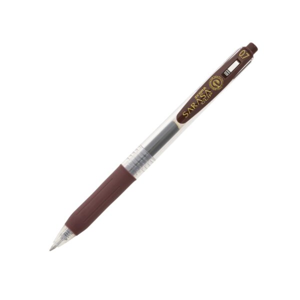 SARASA-Clip-0.7-Brown-Ink Zebra Sarasa Clip Gel Rollerball Pen 0.7mm (Brown) – Retractable, Rubber Grip, Smooth Gel Ink for Office, School & Writing