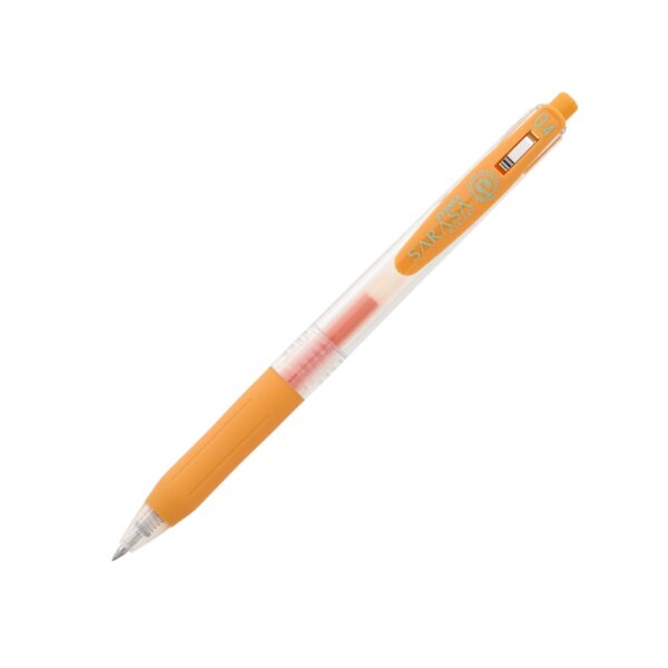 Zebra Sarasa Clip Gel Rollerball Pen 0.4mm (Orange) – Retractable, Rubber Grip, Smooth Gel Ink for Writing & Creative Work