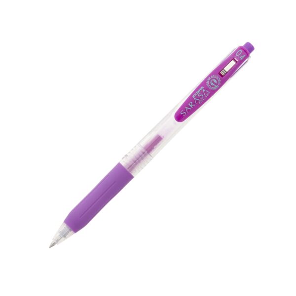 SARASA-Clip-Purple-Ink Zebra Sarasa Clip Gel Rollerball Pen 0.4mm (Purple) – Retractable, Rubber Grip, Smooth Gel Ink for Writing & Creative Work