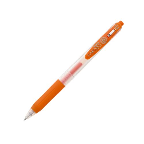 Zebra Sarasa Clip Gel Rollerball Pen 0.4mm (Red Orange) – Retractable, Rubber Grip, Smooth Gel Ink for Writing & Creative Work