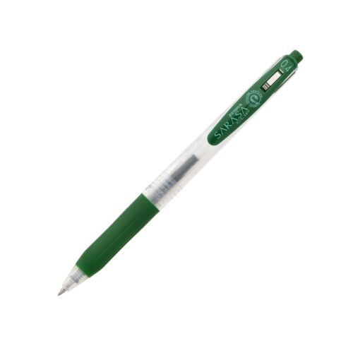 Zebra Sarasa Clip Gel Rollerball Pen 0.4mm (Viridian Green) – Retractable, Rubber Grip, Smooth Gel Ink for Writing & Creative Work