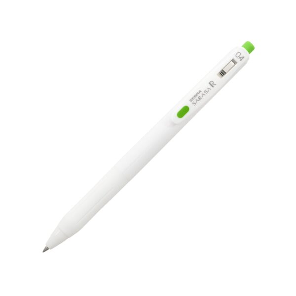 SARASA-R-0.4 White-Fresh-Green Zebra Sarasa R Gel Rollerball Pen 0.4mm (Fresh Green) – Retractable Gel Pen, Smooth Ink for Fine Precision Writing