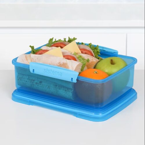 Sistema Lunch Food Storage Containers 2L (3 Pack, Random Assorted Colours) – Stackable Lunch Boxes, Freezer & Dishwasher Safe 6 Sistema Lunch Food Storage Containers 2L (4 Pack) – 2 Blue, 1 Pink & 1 Turquoise, Stackable Lunch Boxes, Freezer & Dishwasher Safe