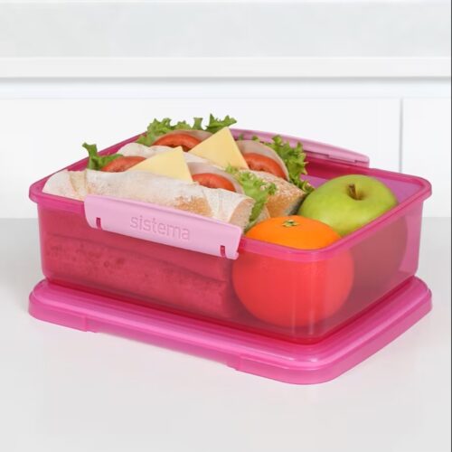 Sistema Lunch Food Storage Containers 2L (3 Pack, Random Assorted Colours) – Stackable Lunch Boxes, Freezer & Dishwasher Safe 7 Sistema Lunch Food Storage Containers 2L (4 Pack) – 2 Blue, 1 Pink & 1 Turquoise, Stackable Lunch Boxes, Freezer & Dishwasher Safe