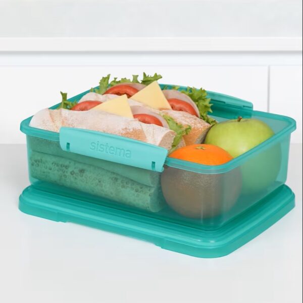 Sistema Lunch Food Storage Containers 2L (3 Pack, Random Assorted Colours) – Stackable Lunch Boxes, Freezer & Dishwasher Safe 1 Sistema Lunch Food Storage Containers 2L (4 Pack) – 2 Blue, 1 Pink & 1 Turquoise, Stackable Lunch Boxes, Freezer & Dishwasher Safe