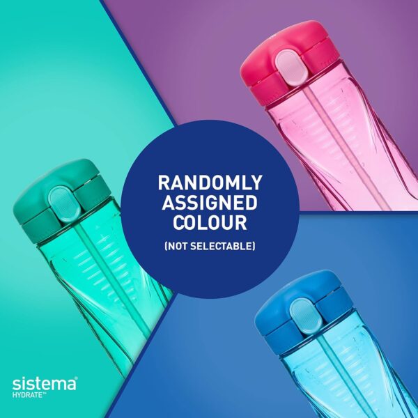 Sistema Hydrate Quick Flip Water Bottle 520ml (6 Pack) – 2 Turquoise, 2 Pink & 2 Blue, BPA-Free Kids Sports Bottles with Straws 3 Sistema Hydrate Quick Flip Water Bottle 520ml (6 Pack) – 2 Turquoise, 2 Pink & 2 Blue, BPA-Free Kids Sports Bottles with Straws