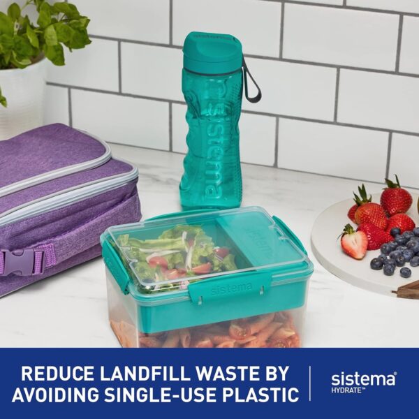 Sistema Hydrate Active Water Bottle 800ml (6 Pack) – 2 Turquoise, 2 Purple & 2 Blue, Leakproof BPA-Free Sports Bottles 3 Sistema Hydrate Active Water Bottle 800ml (6 Pack) – 2 Turquoise, 2 Purple & 2 Blue, Leakproof BPA-Free Sports Bottles