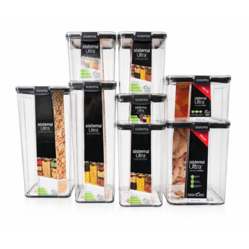 Sistema Ultra Square Food Storage Container Set (8 Piece) – 460ml, 700ml, 920ml, 1.3L, 1.4L, 1.9L, 2.75L & 4L, Airtight, Stackable & Shatter Resistant 7 Sistema Ultra Square Food Storage Container Set (8 Piece) – 460ml, 700ml, 920ml, 1.3L, 1.4L, 1.9L, 2.75L & 4L, Airtight, Stackable & Shatter Resistant